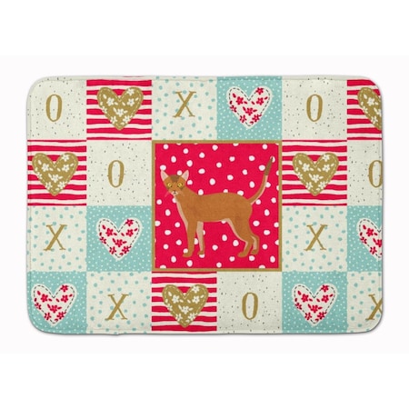 Carolines Treasures 19 x 27 in. Red Abyssinian Cat Love Machine Washable Memory Foam Mat CK5539RUG